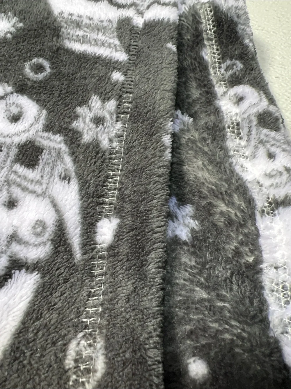 New Home Plush Elephant Print Throw Blanket - Gray and White